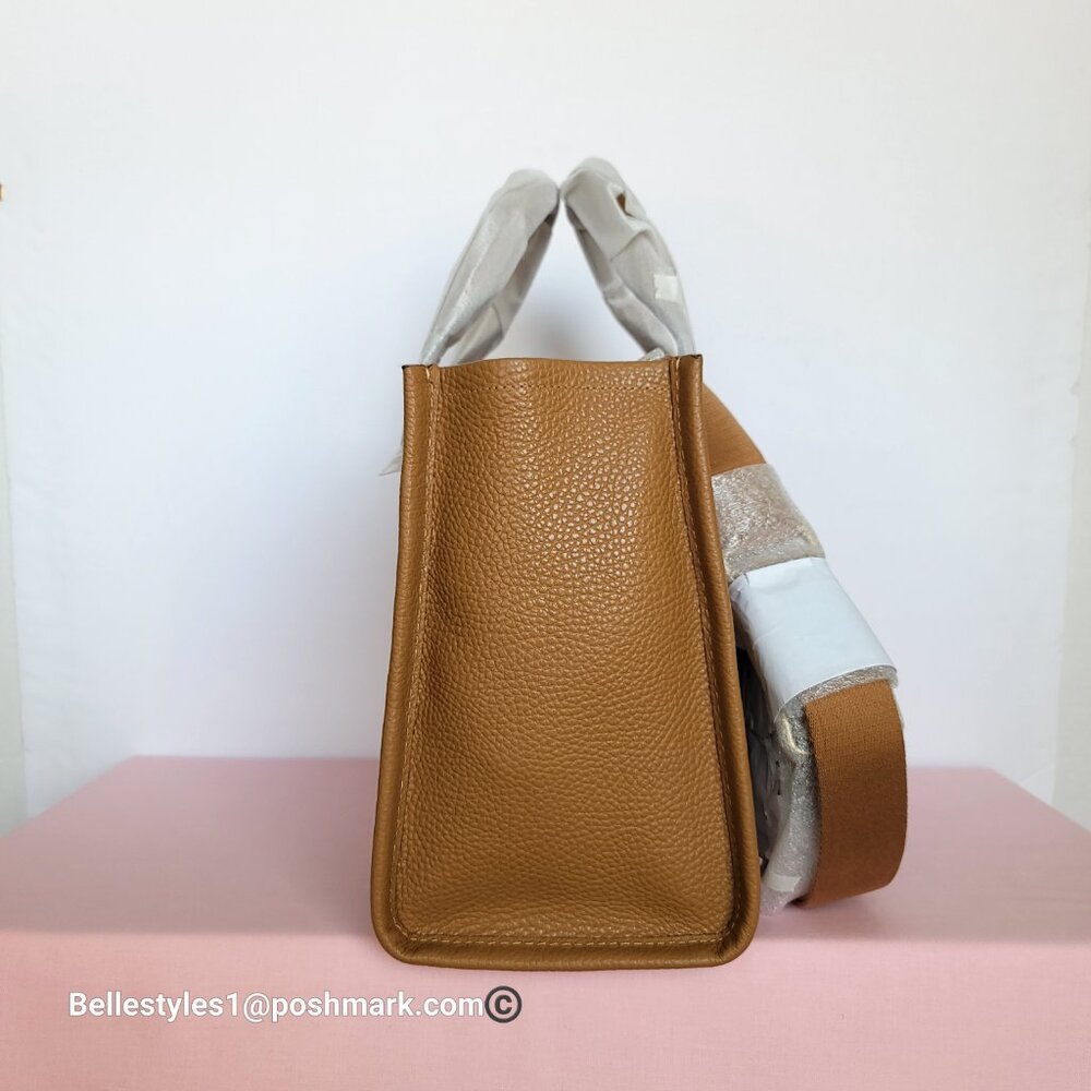 COACH Bubble Leather Cargo MEDIUM Tote w Webbing Strap- Honey Brown⭐ - Picture 6 of 16